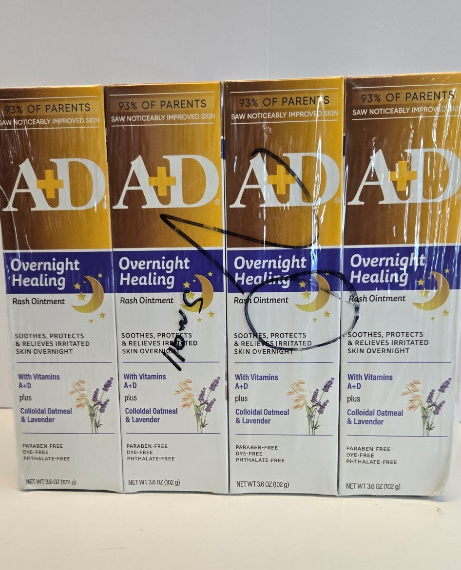 A+D Overnight Healing Rash Ointment – 3.6 oz – 4 Pack