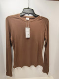 Mocha Brown Long Sleeve Crewneck Top