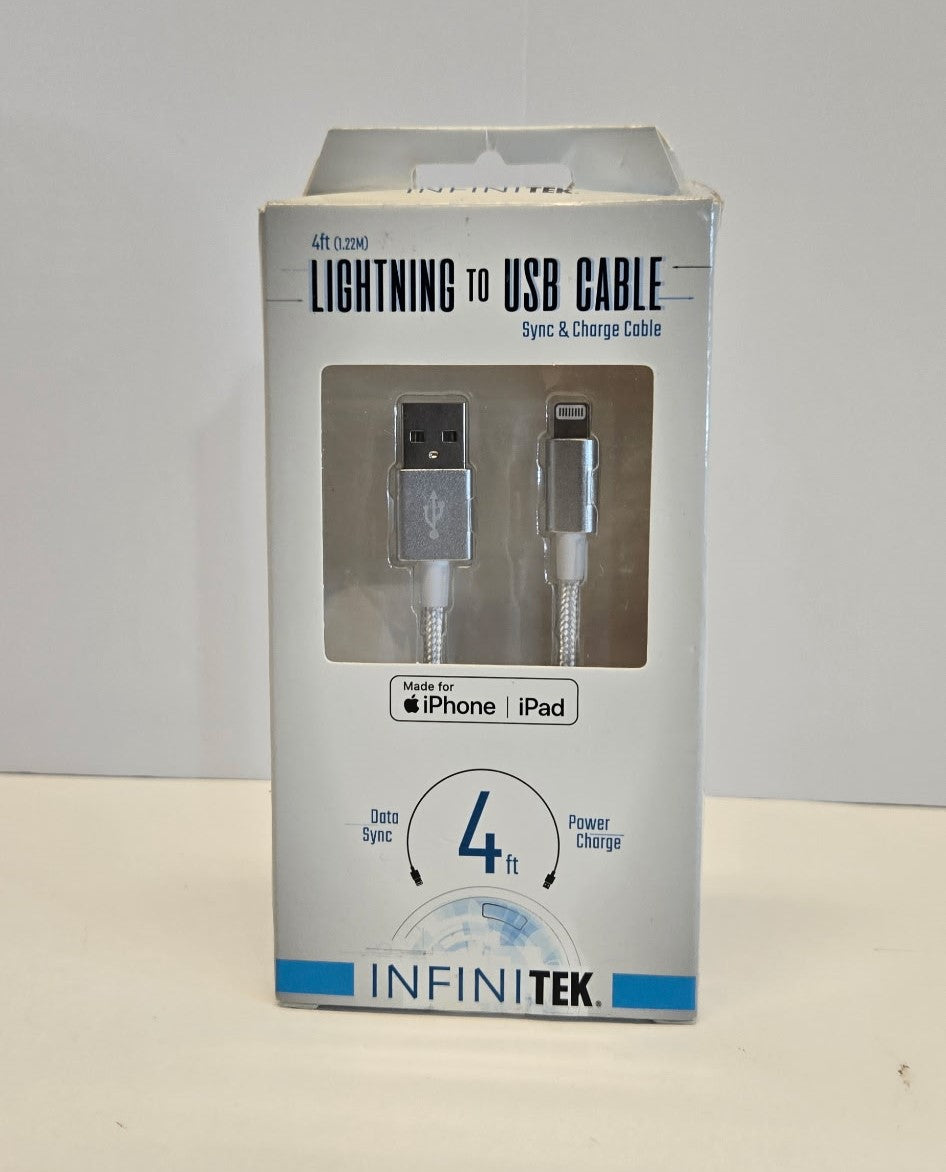 Infinitek 4-Ft Lightning to USB Sync & Charging Cable for iPhone & iPad