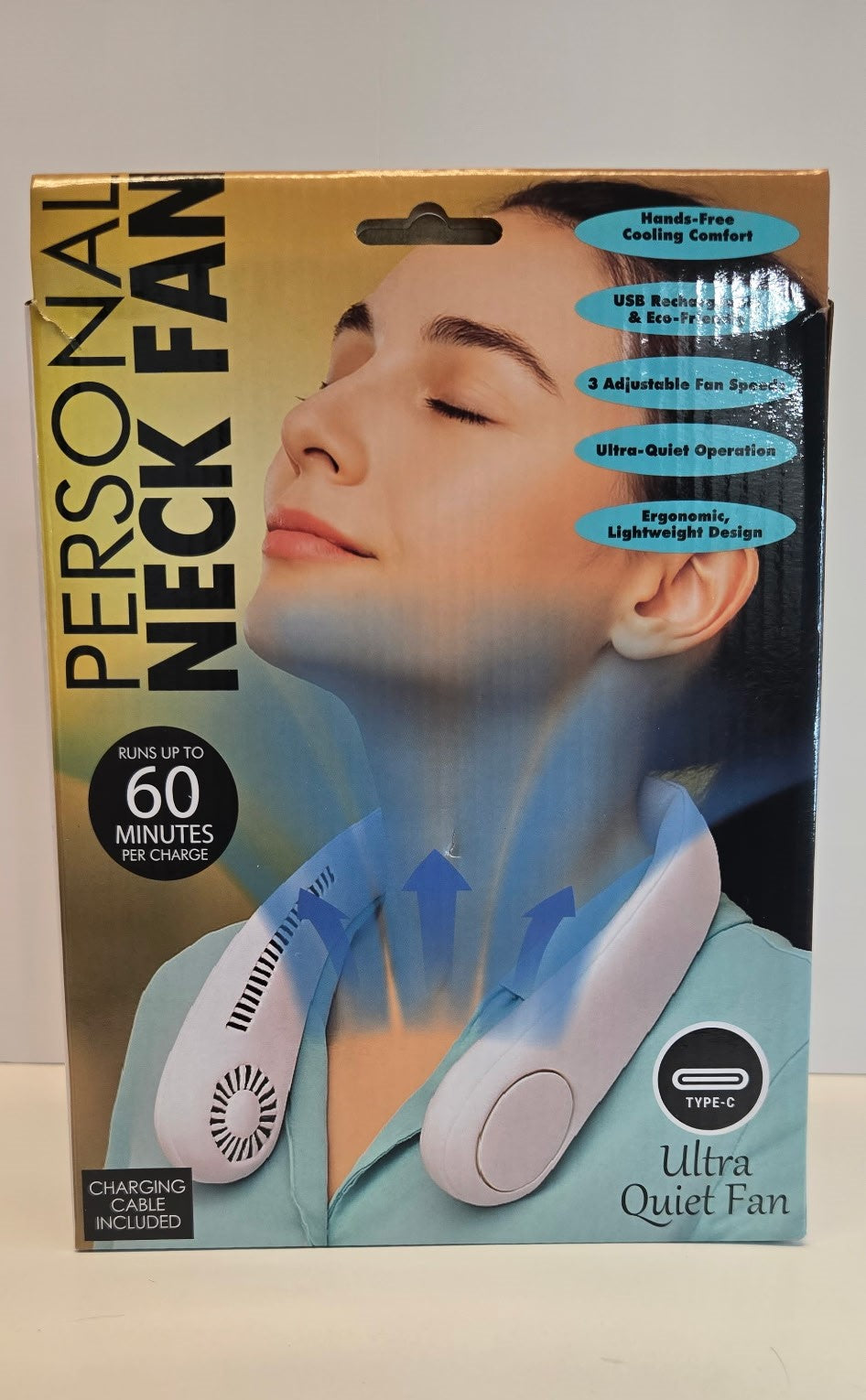 Rechargeable Personal Neck Fan – Hands-Free USB-C Cooling Fan