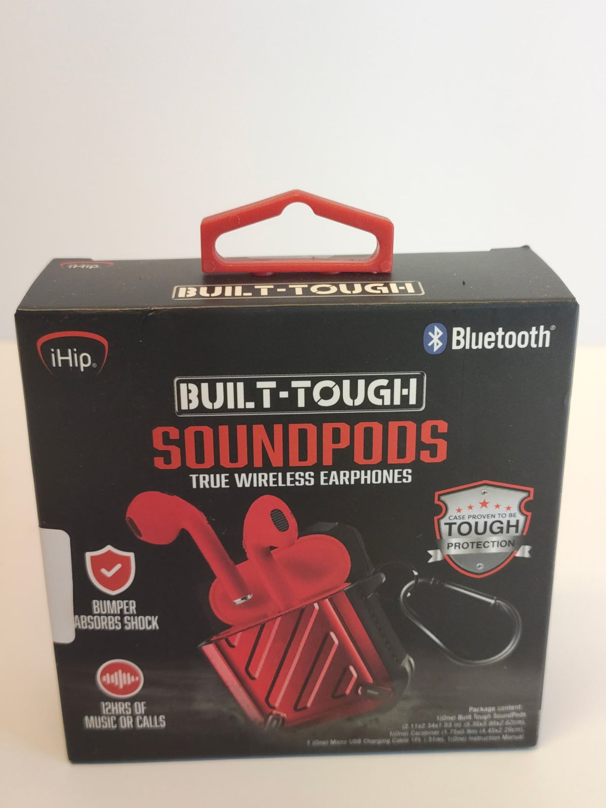 iHip Built-Tough SoundPods True Wireless Bluetooth Earphones Red